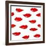 Lips Pattern-Lana L-Framed Art Print