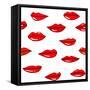 Lips Pattern-Lana L-Framed Stretched Canvas