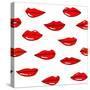 Lips Pattern-Lana L-Stretched Canvas