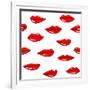 Lips Pattern-Lana L-Framed Art Print