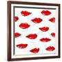 Lips Pattern-Lana L-Framed Art Print