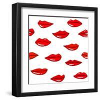 Lips Pattern-Lana L-Framed Art Print