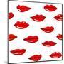 Lips Pattern-Lana L-Mounted Art Print