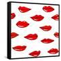 Lips Pattern-Lana L-Framed Stretched Canvas