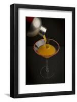 Liquid Refreshment Being Poured from a Silver Cocktails Shaker into a Sugar-Rimmed Martini Glass-Cynthia Classen-Framed Photographic Print