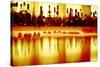 Liquor bottles and glasses, Paris, France-Panoramic Images-Stretched Canvas