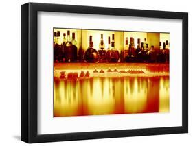 Liquor bottles and glasses, Paris, France-Panoramic Images-Framed Photographic Print