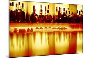 Liquor bottles and glasses, Paris, France-Panoramic Images-Mounted Photographic Print