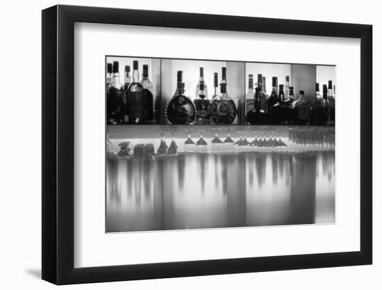 Liquor bottles and glasses, Paris, France-Panoramic Images-Framed Photographic Print