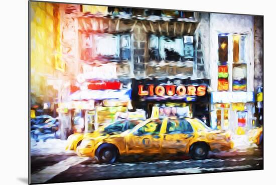 Liquors Taxi - In the Style of Oil Painting-Philippe Hugonnard-Mounted Giclee Print