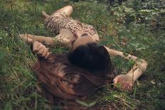 Beautiful Mysterious Woman in Forest-Lisa_A-Photographic Print