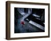 Lisa Eaton Goes for an Early Morning Run in Freeway Park - Seattle, Washington-Dan Holz-Framed Photographic Print