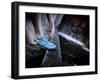 Lisa Eaton Laces Up Her Running Shoe Near a Water Feature at Freeway Park - Seattle, Washington-Dan Holz-Framed Premium Photographic Print