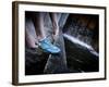 Lisa Eaton Laces Up Her Running Shoe Near a Water Feature at Freeway Park - Seattle, Washington-Dan Holz-Framed Photographic Print