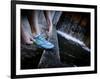 Lisa Eaton Laces Up Her Running Shoe Near a Water Feature at Freeway Park - Seattle, Washington-Dan Holz-Framed Photographic Print