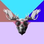 Party Moose in Glasses-Lisa Kroll-Art Print