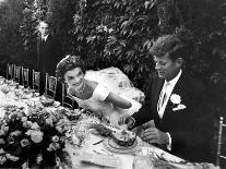 Sen. John Kennedy and His Bride Jacqueline in Their Wedding Attire-Lisa Larsen-Photographic Print