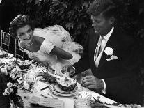 Sen. John Kennedy and His Bride Jacqueline in Their Wedding Attire-Lisa Larsen-Photographic Print