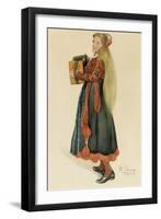 Lisbeth Playing the Accordian, 1909-Carl Larsson-Framed Giclee Print