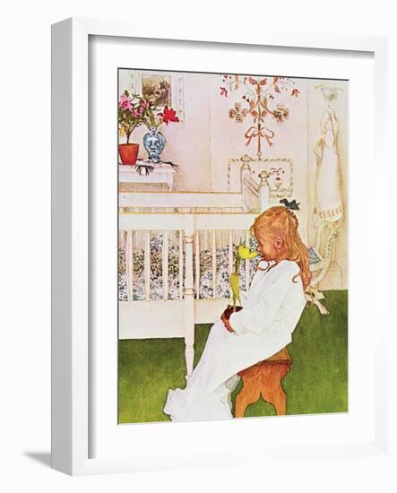 Lisbeth with a Yellow Tulip-Carl Larsson-Framed Giclee Print