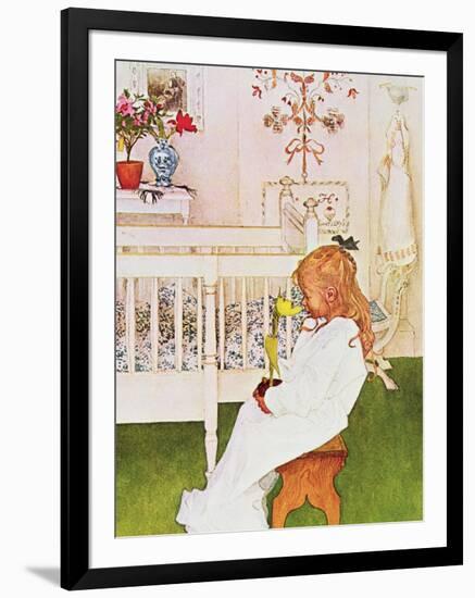 Lisbeth with a Yellow Tulip-Carl Larsson-Framed Giclee Print