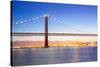 Lisbon Cityscape and the 25 De Abril Bridge, Portugal-vichie81-Stretched Canvas