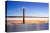 Lisbon Cityscape and the 25 De Abril Bridge, Portugal-vichie81-Stretched Canvas