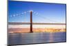 Lisbon Cityscape and the 25 De Abril Bridge, Portugal-vichie81-Mounted Photographic Print