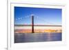 Lisbon Cityscape and the 25 De Abril Bridge, Portugal-vichie81-Framed Photographic Print