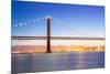 Lisbon Cityscape and the 25 De Abril Bridge, Portugal-vichie81-Mounted Photographic Print