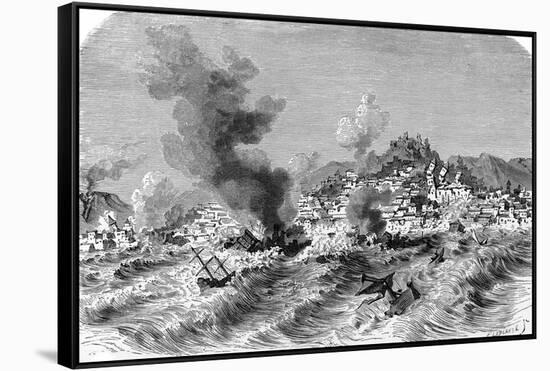 Lisbon Earthquake, 19th Century Artwork-Science Photo Library-Framed Stretched Canvas