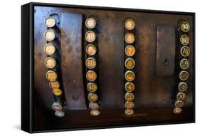Lisbon, Portugal. Antique Portuguese cash register-Julien McRoberts-Framed Stretched Canvas