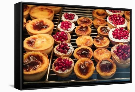 Lisbon, Portugal. Bakery selling traditional Nata pastries, national desert of Portugal-Julien McRoberts-Framed Stretched Canvas