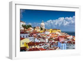 Lisbon, Portugal Skyline at Alfama, the Oldest District of the City-Sean Pavone-Framed Photographic Print