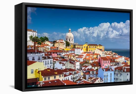 Lisbon, Portugal Skyline at Alfama, the Oldest District of the City-Sean Pavone-Framed Stretched Canvas