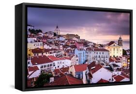 Lisbon, Portugal Skyline at Alfama, the Oldest District of the City-Sean Pavone-Framed Stretched Canvas