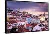 Lisbon, Portugal Skyline at Alfama, the Oldest District of the City-Sean Pavone-Framed Stretched Canvas