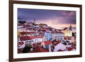 Lisbon, Portugal Skyline at Alfama, the Oldest District of the City-Sean Pavone-Framed Photographic Print