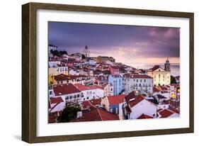 Lisbon, Portugal Skyline at Alfama, the Oldest District of the City-Sean Pavone-Framed Photographic Print