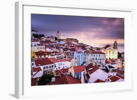 Lisbon, Portugal Skyline at Alfama, the Oldest District of the City-Sean Pavone-Framed Photographic Print