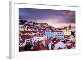 Lisbon, Portugal Skyline at Alfama, the Oldest District of the City-Sean Pavone-Framed Photographic Print