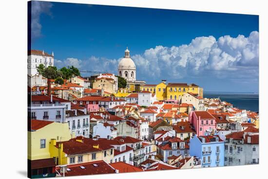 Lisbon, Portugal Skyline at Alfama, the Oldest District of the City-Sean Pavone-Stretched Canvas