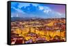 Lisbon, Portugal Skyline at Sunset-Sean Pavone-Framed Stretched Canvas