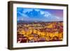 Lisbon, Portugal Skyline at Sunset-Sean Pavone-Framed Premium Photographic Print