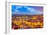 Lisbon, Portugal Skyline at Sunset-Sean Pavone-Framed Premium Photographic Print