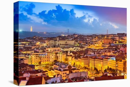 Lisbon, Portugal Skyline at Sunset-Sean Pavone-Stretched Canvas