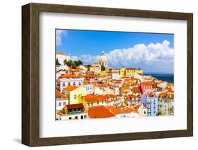 Lisbon, Portugal Town Skyline at the Alfama.-SeanPavonePhoto-Framed Photographic Print