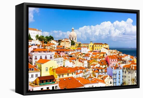 Lisbon, Portugal Town Skyline at the Alfama.-SeanPavonePhoto-Framed Stretched Canvas