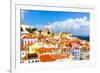 Lisbon, Portugal Town Skyline at the Alfama.-SeanPavonePhoto-Framed Photographic Print