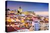 Lisbon, Portugal Twilight Cityscape at the Alfama District-Sean Pavone-Stretched Canvas
